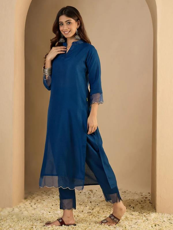 VP 9763 T Women Cotton Blend Kurta Pant Set